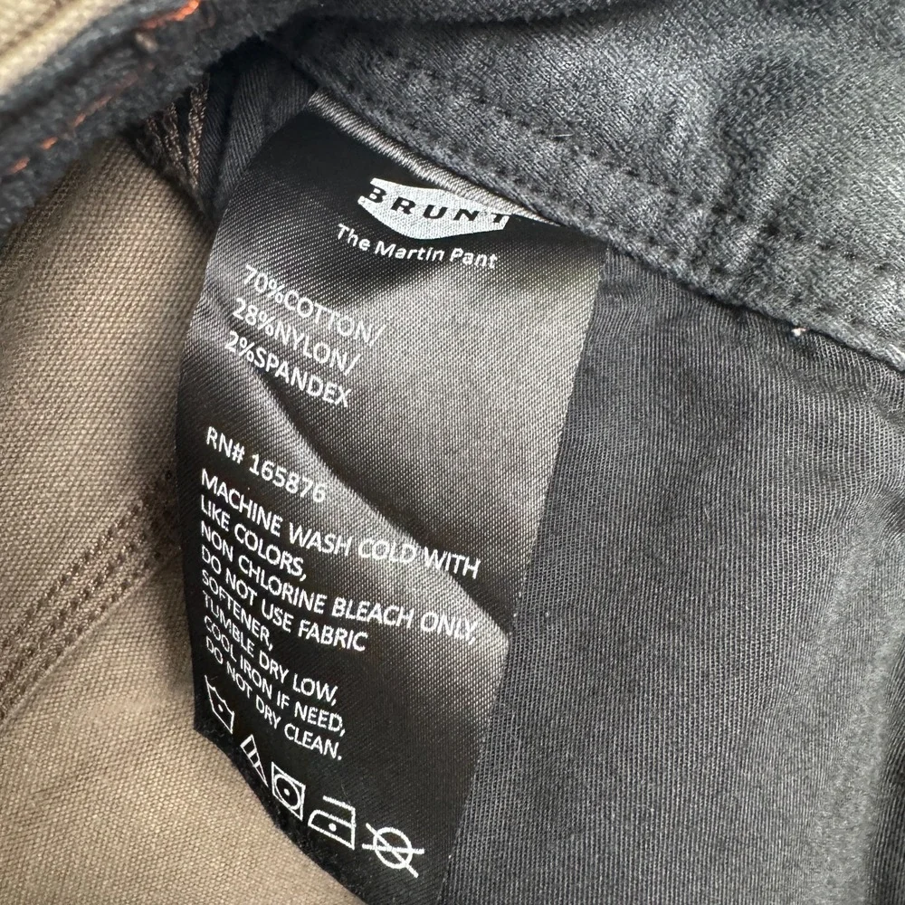 Brunt The Martin Pants Mens 28x30 Brown Double Knee Work Outdoor Utility Faded